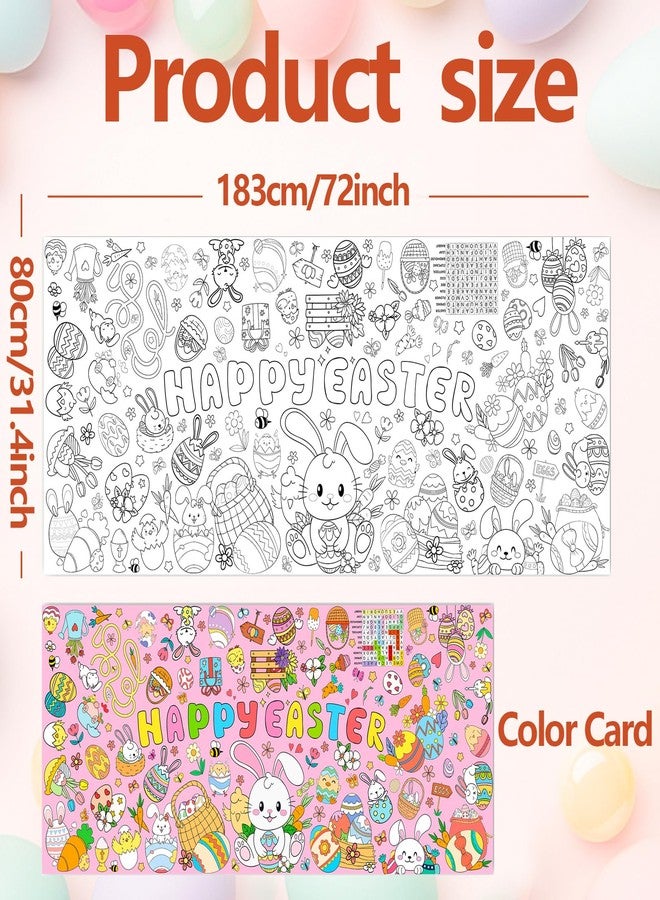 CUUSNNY Easter Coloring Tablecloth,Giant Coloring Poster,Table Cover for Easter Party Decorations Supplies (31.5 x 72 Inches) - Image 2
